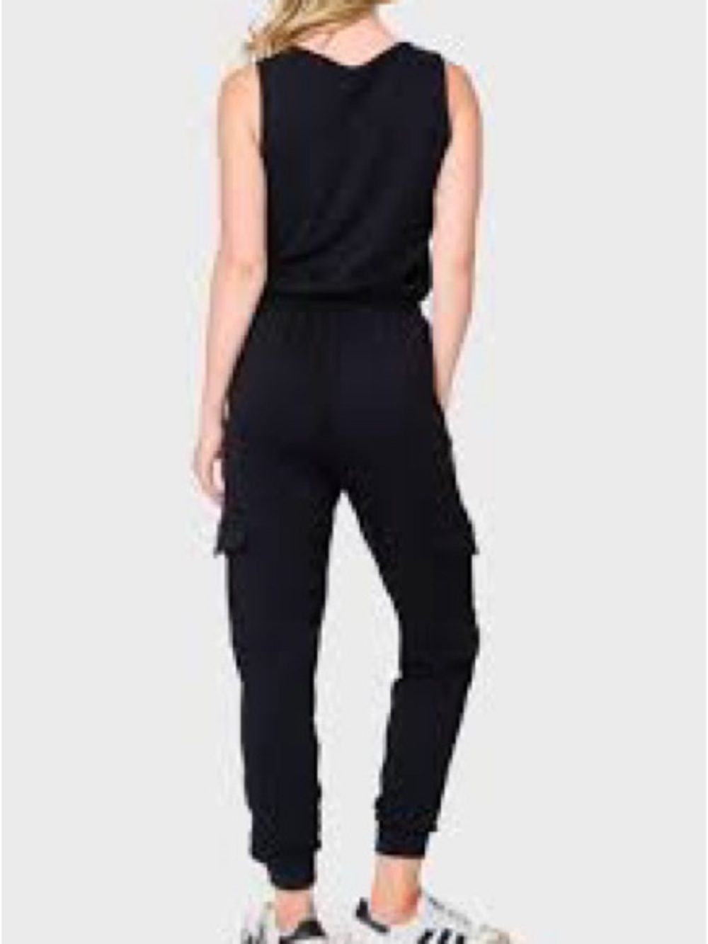 Vince Camuto Black Cargo Jogger Jumpsuit